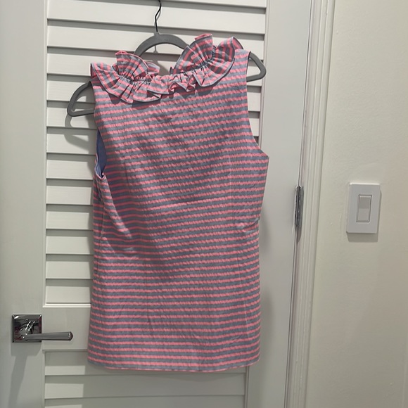 Sail to Sable Ruffle Neck Blouse M pink and blue - Picture 4 of 4